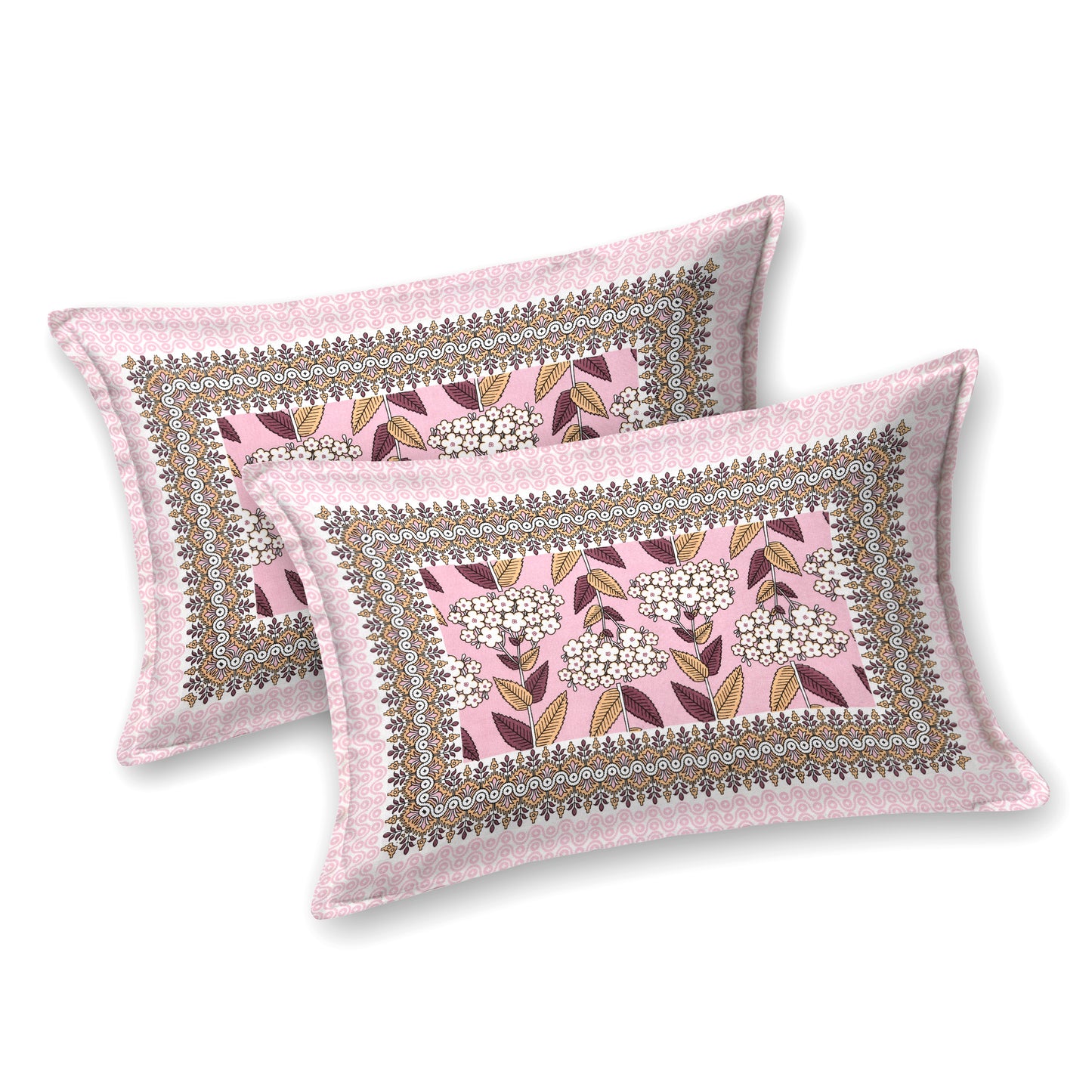 100% Cotton King Size Bedsheet with 2 Pillow Cover Set