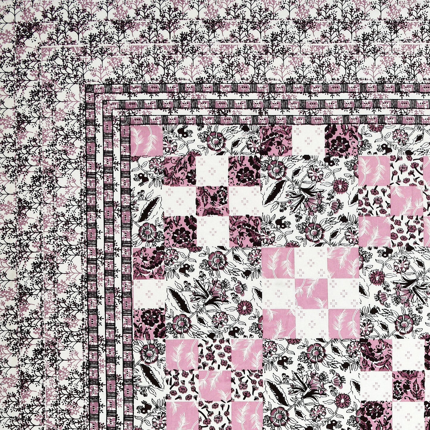 100% Cotton King Size Bedsheet with 2 Pillow Cover Set