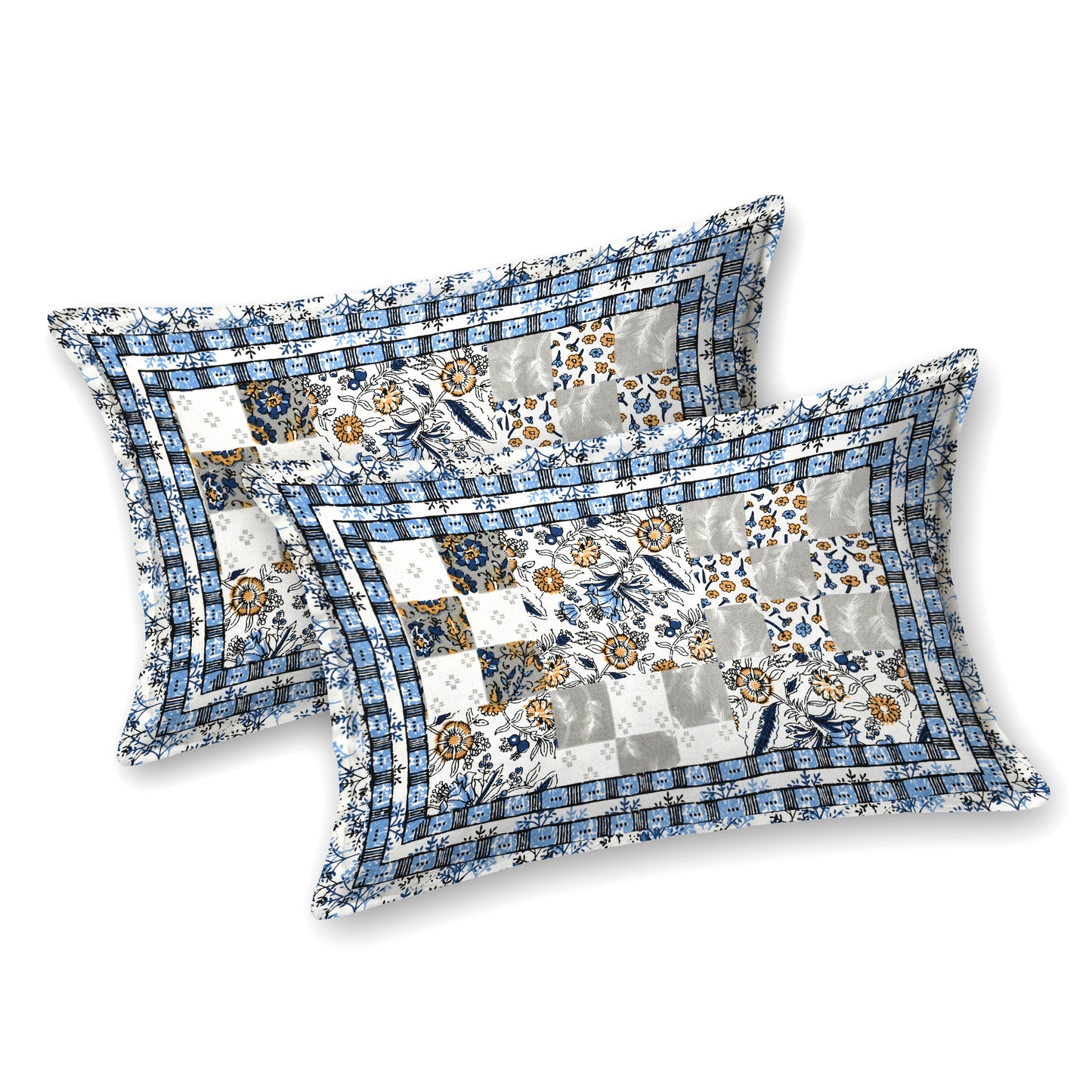 100% Cotton King Size Bedsheet with 2 Pillow Cover Set