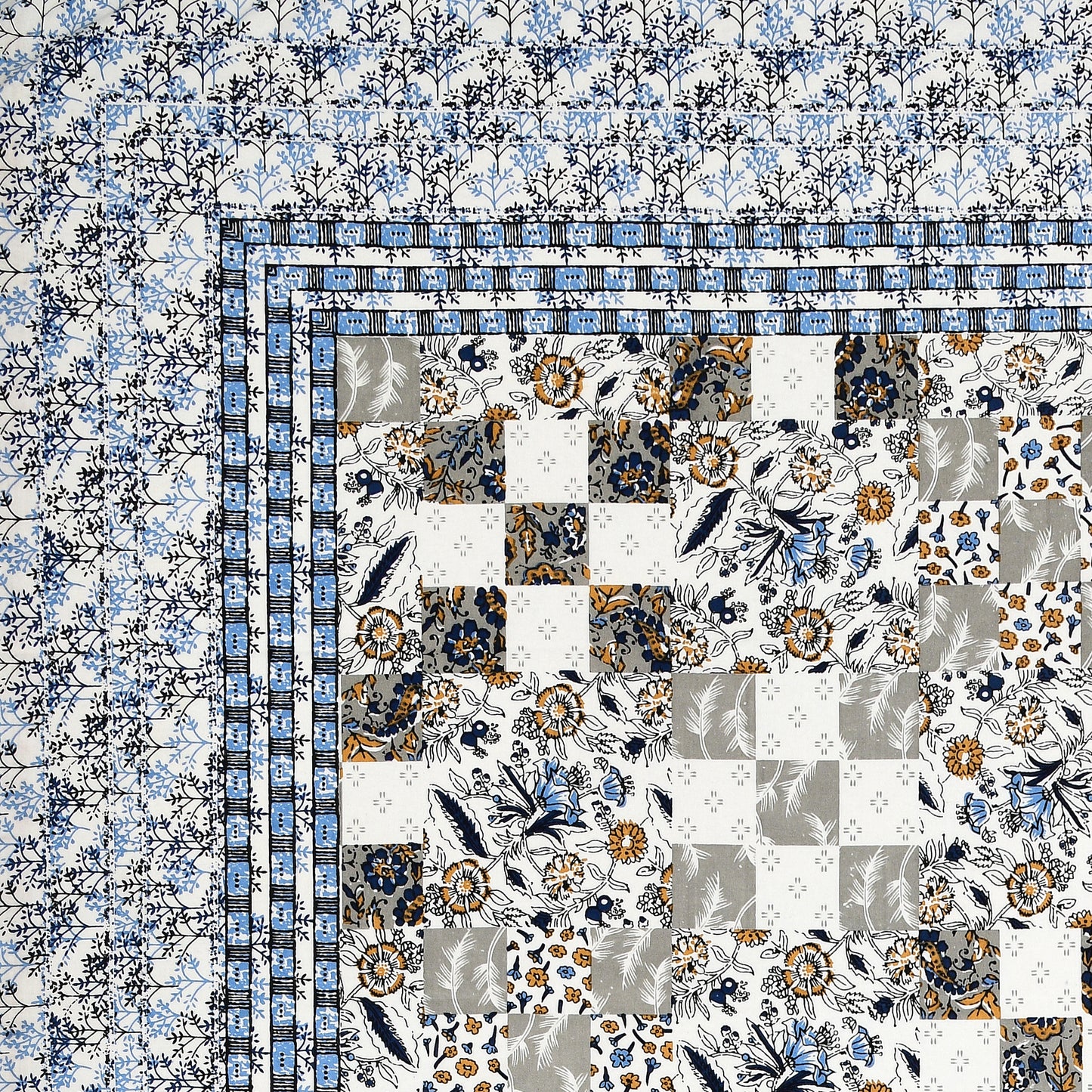 100% Cotton King Size Bedsheet with 2 Pillow Cover Set