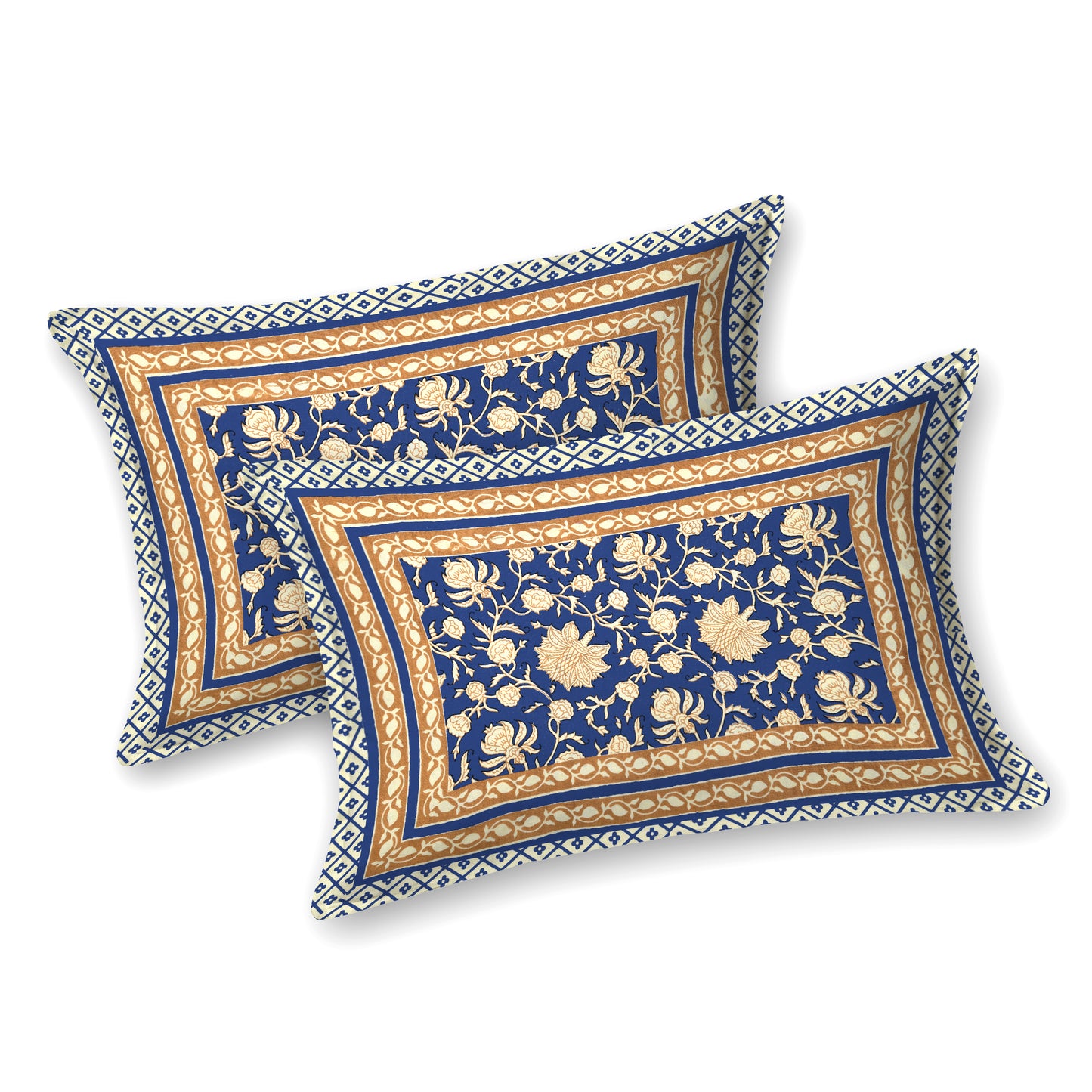 Armenia Print 100% Cotton King Size Bedsheet with 2 Pillow Cover Set