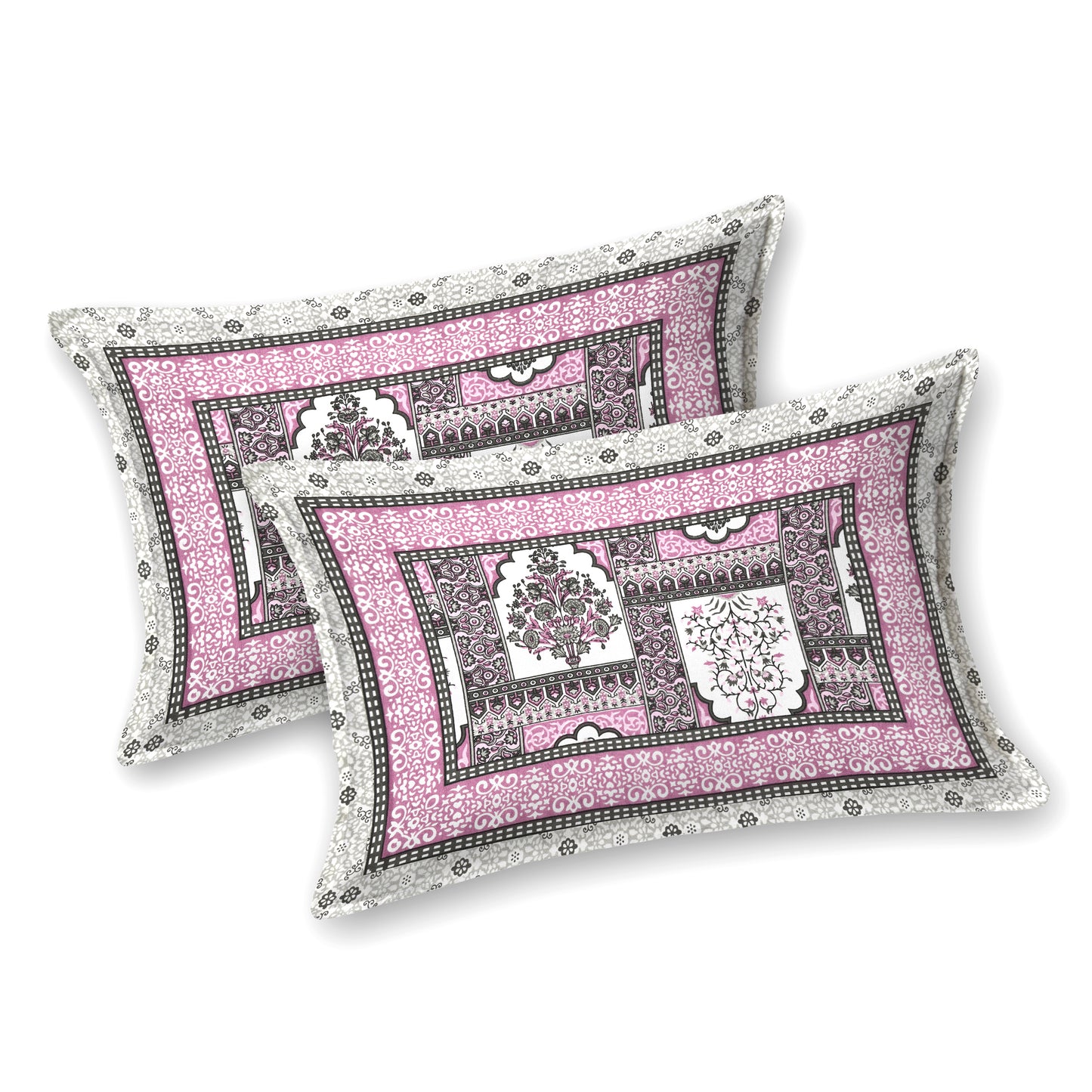 100% Cotton King Size Bedsheet with 2 Pillow Cover Set