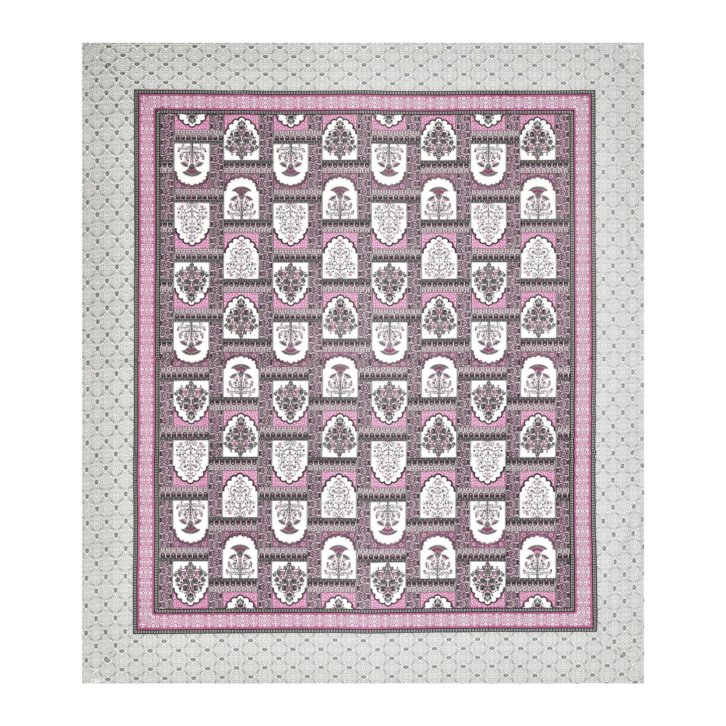 100% Cotton King Size Bedsheet with 2 Pillow Cover Set