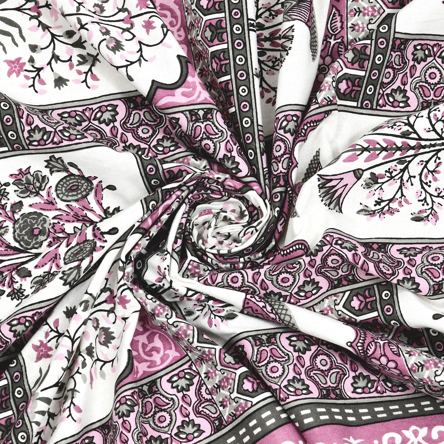 100% Cotton King Size Bedsheet with 2 Pillow Cover Set