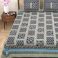 New Box Buti  Print 100% Cotton King Size Bedsheet with 2 Pillow Cover Set