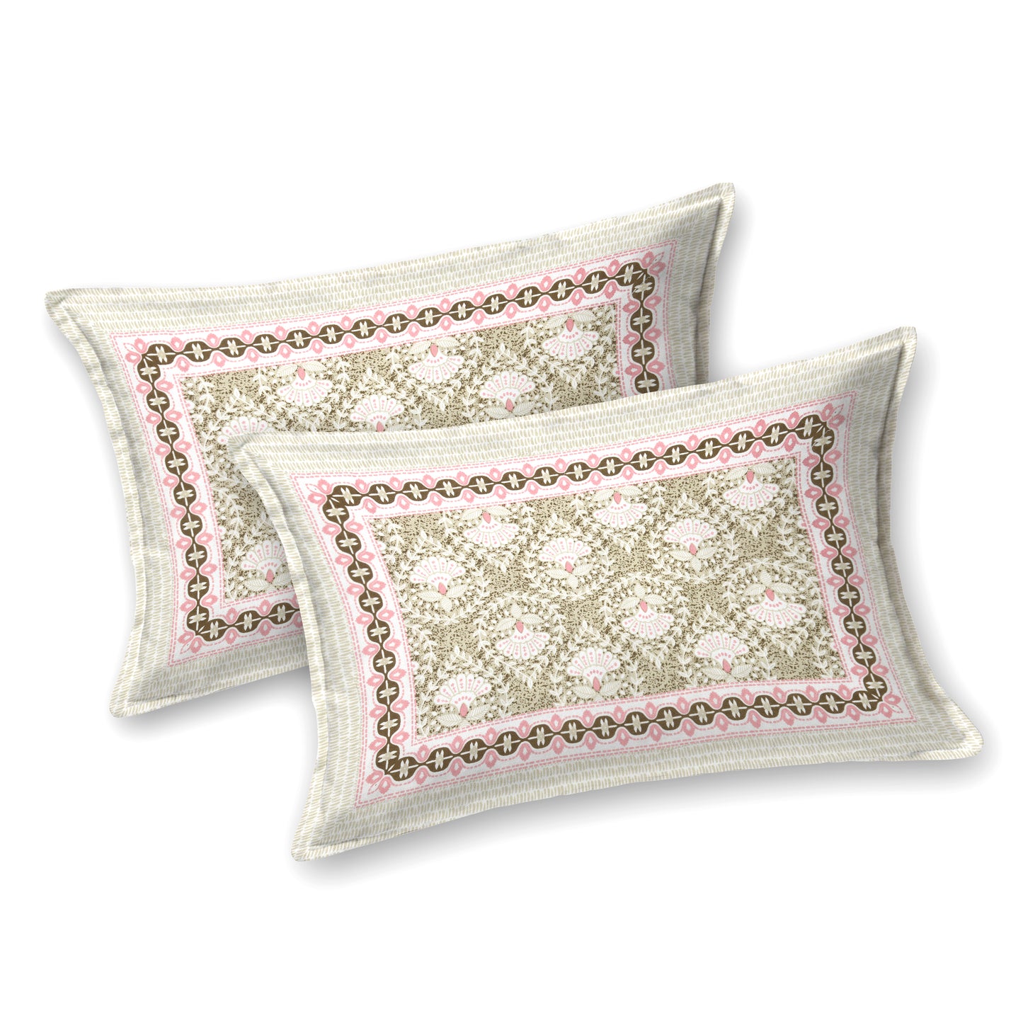 100% Cotton King Size Bedsheet with 2 Pillow Cover Set