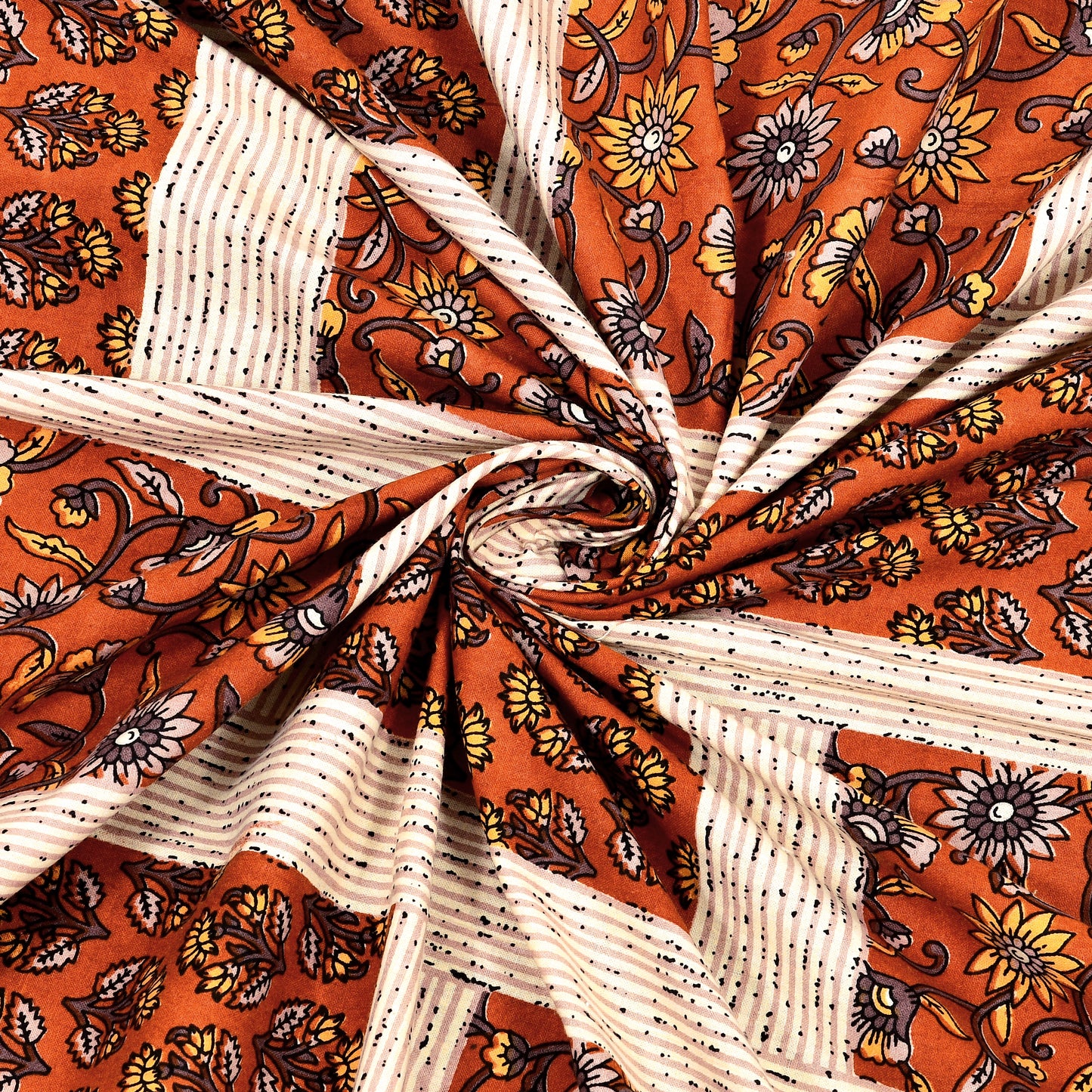 New Box Buti  Print 100% Cotton King Size Bedsheet with 2 Pillow Cover Set