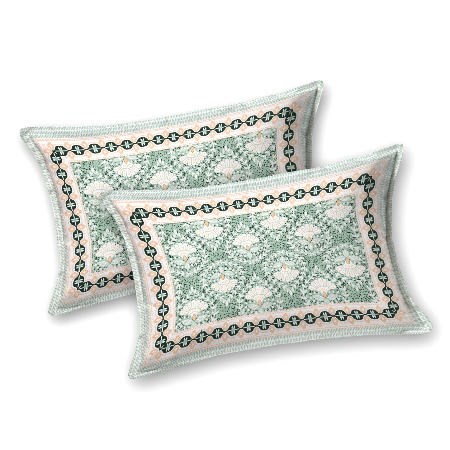 100% Cotton King Size Bedsheet with 2 Pillow Cover Set