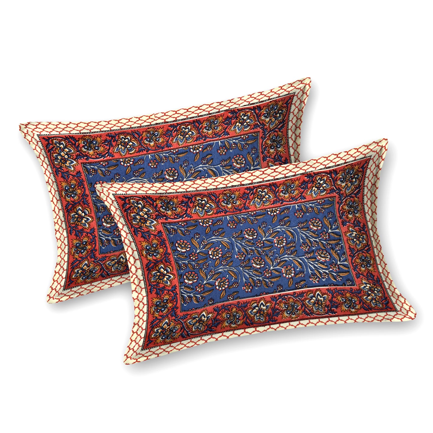 New Bail  Print 100% Cotton King Size Bedsheet with 2 Pillow Cover Set