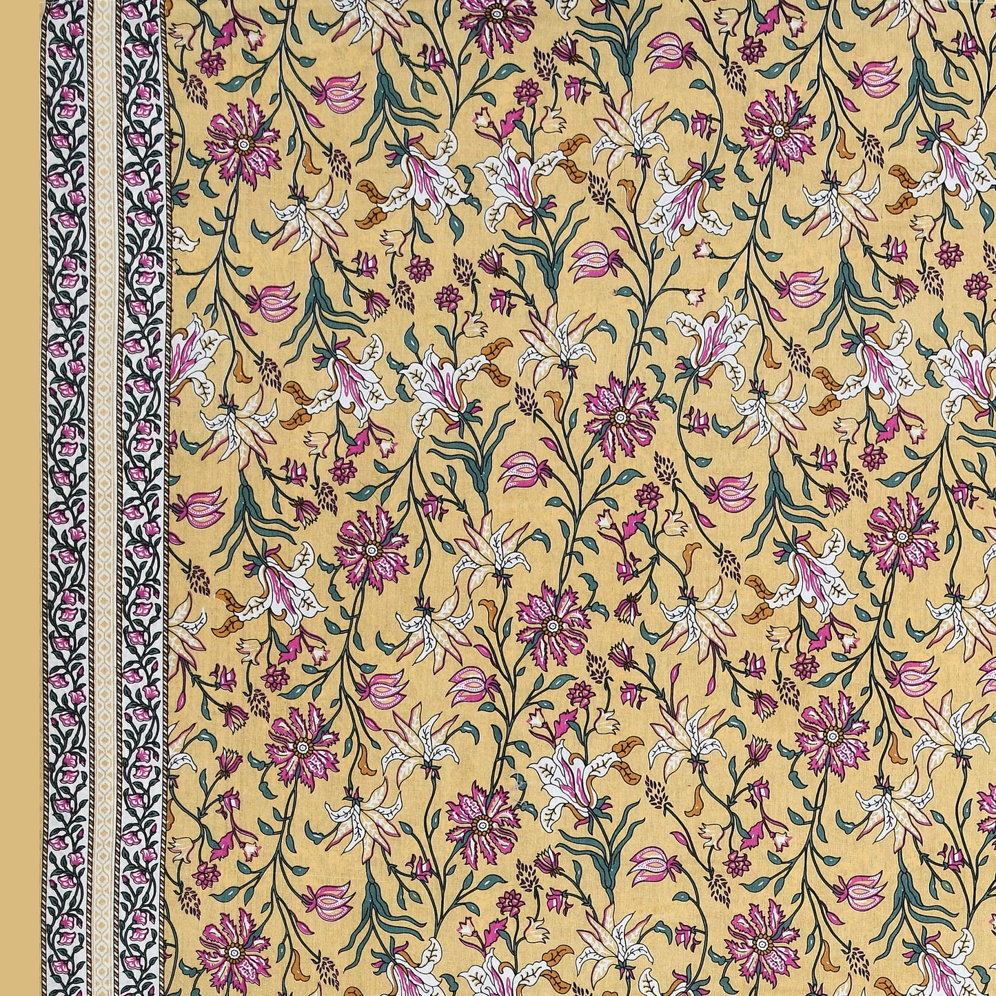 Bail Buti-Pot Bedsheet 100% Cotton Queen Size Bedsheet With 2 Pillow Cover Set