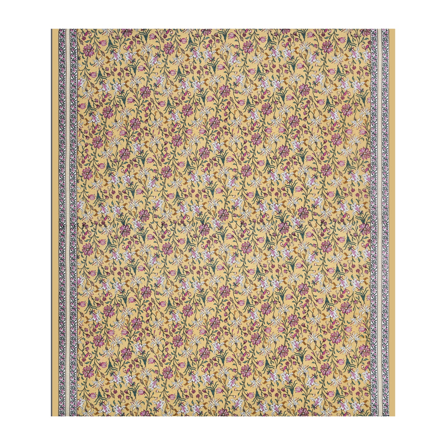 Bail Buti-Pot Bedsheet 100% Cotton Queen Size Bedsheet With 2 Pillow Cover Set