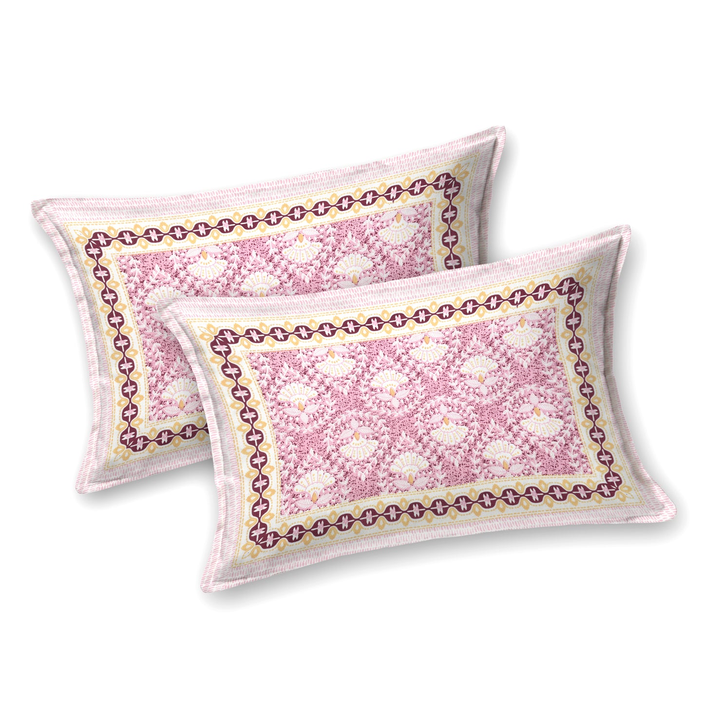 100% Cotton King Size Bedsheet with 2 Pillow Cover Set