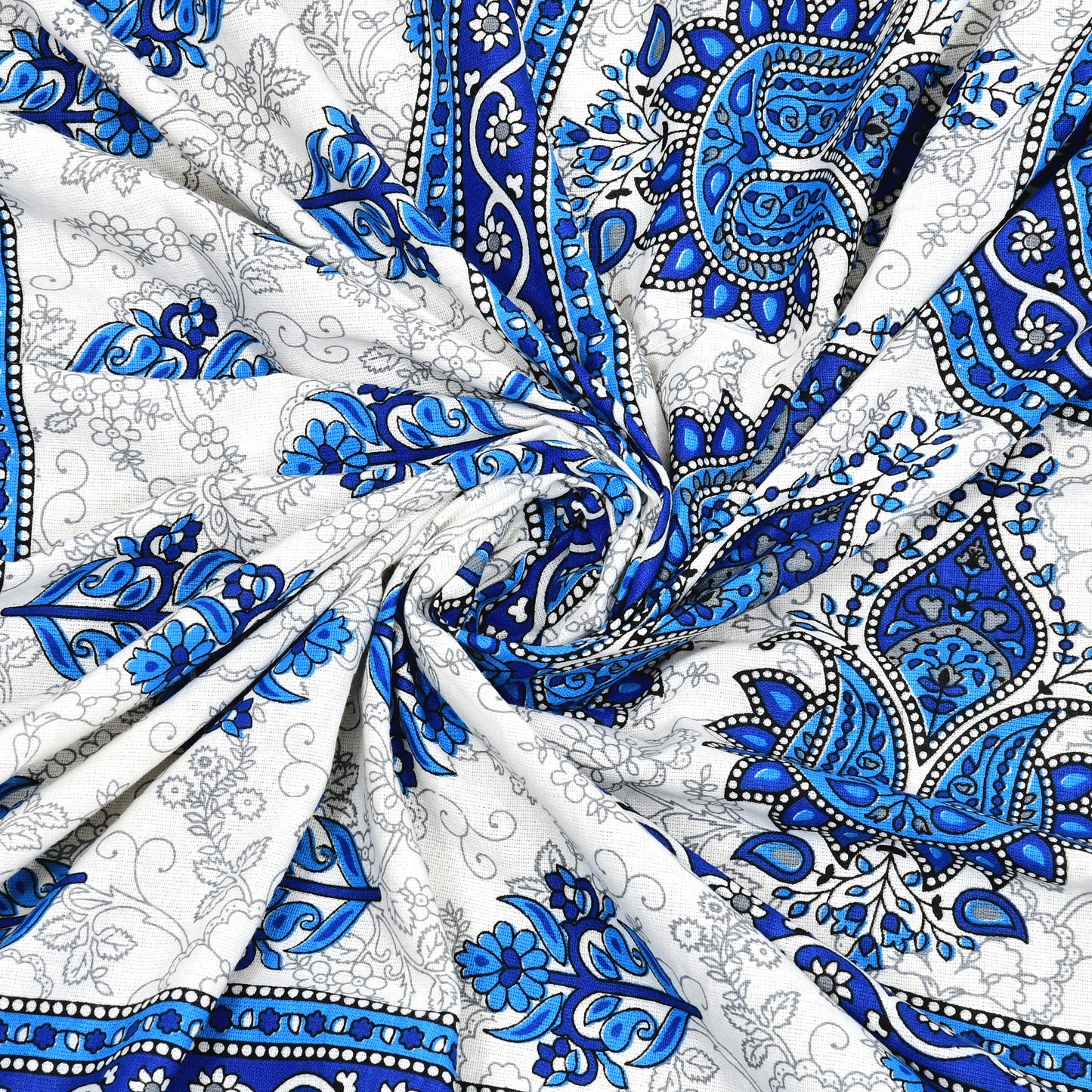 Handloom Buta Bedsheet 100% Cotton Queen Size Bedsheet With 2 Pillow Cover Set