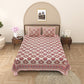 100% Cotton King Size Bedsheet with 2 Pillow Cover Set