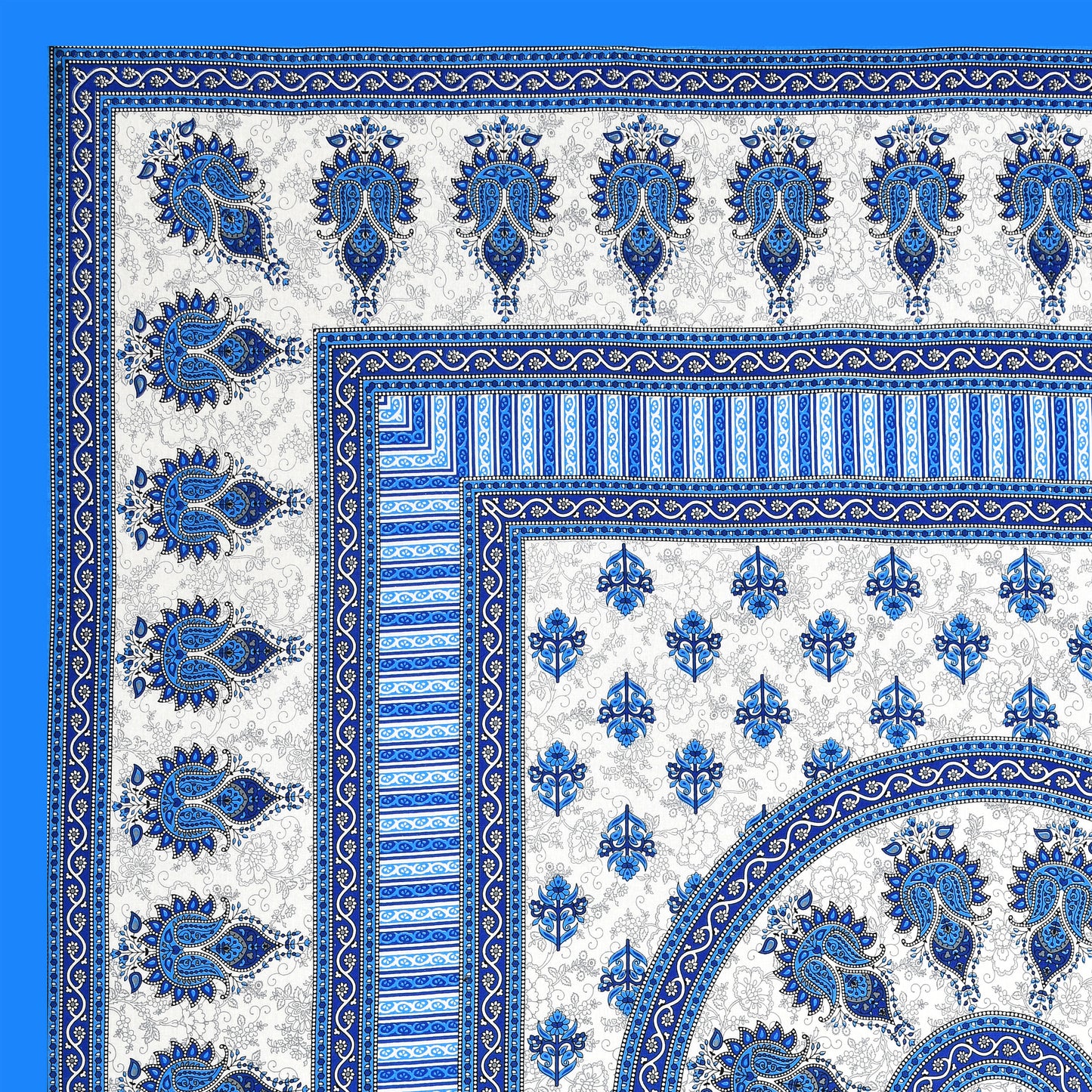 Handloom Buta Bedsheet 100% Cotton Queen Size Bedsheet With 2 Pillow Cover Set