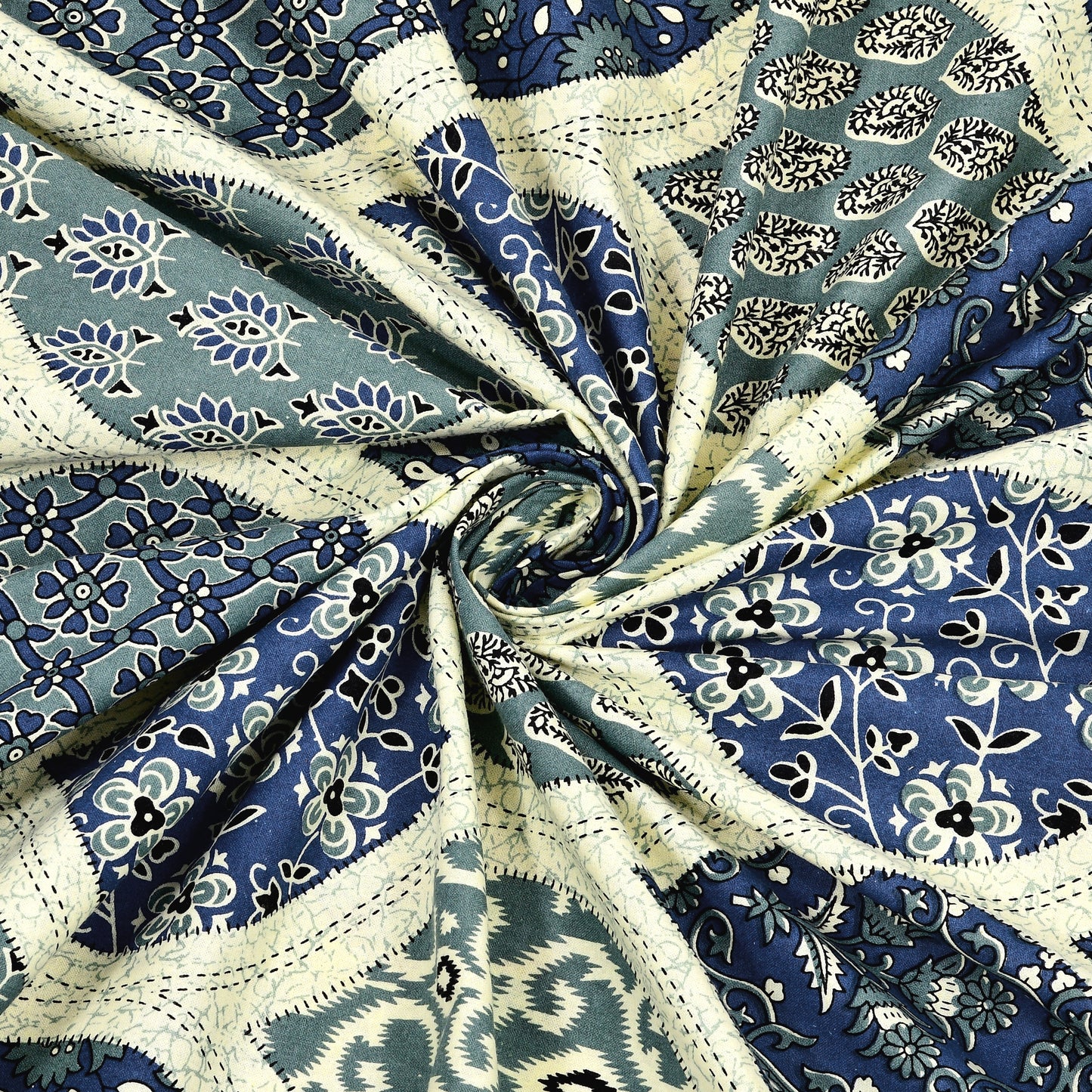 New Ajrak Print 100% Cotton King Size Bedsheet with 2 Pillow Cover Set