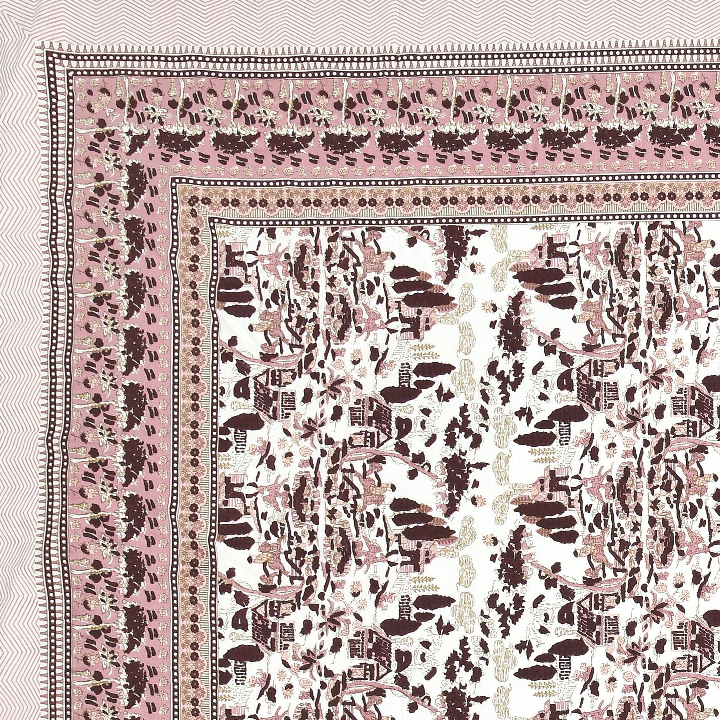 100% Cotton King Size Bedsheet with 2 Pillow Cover Set