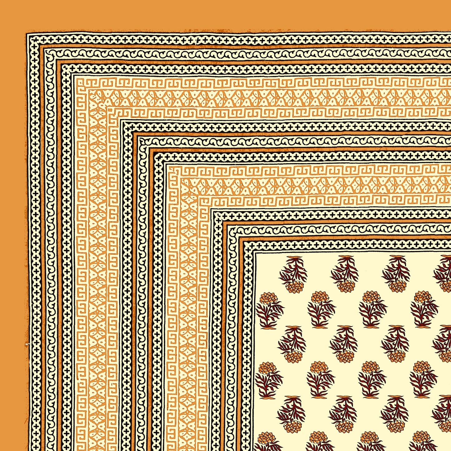 Buti Print 100% Cotton King Size Bedsheet with 2 Pillow Cover Set