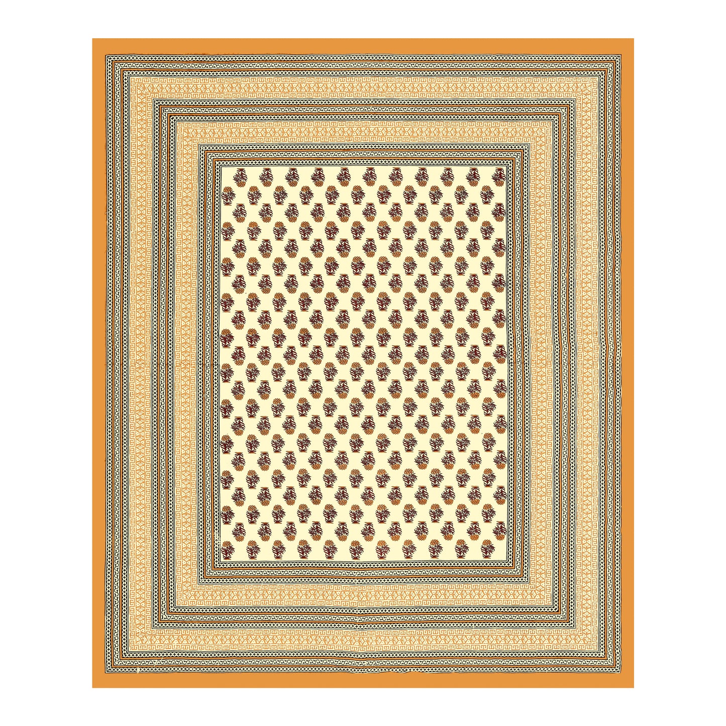 Buti Print 100% Cotton King Size Bedsheet with 2 Pillow Cover Set