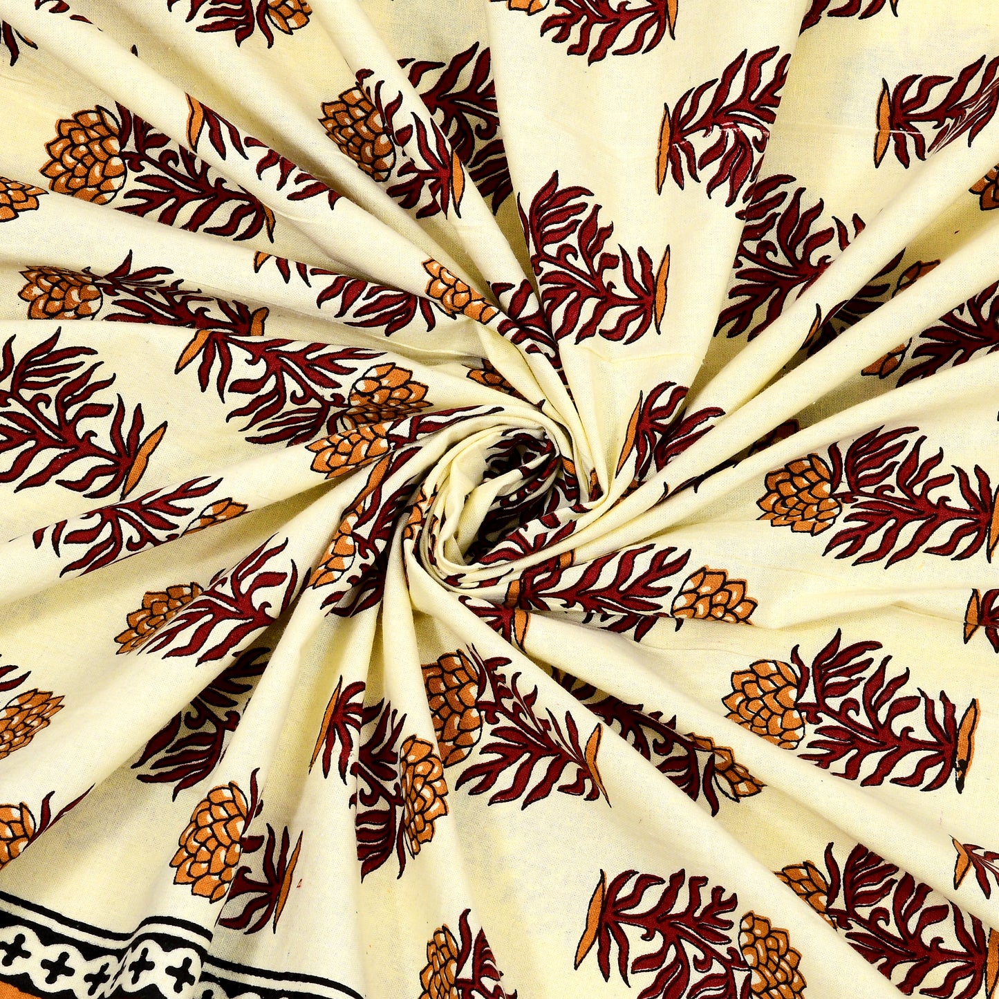 Buti Print 100% Cotton King Size Bedsheet with 2 Pillow Cover Set