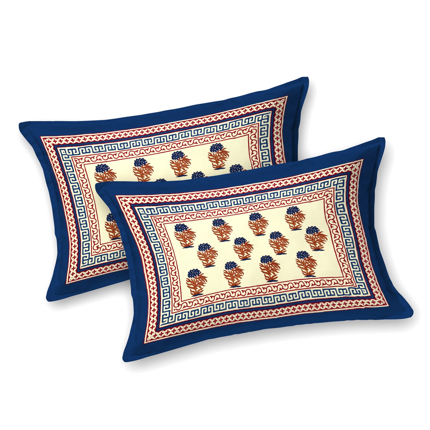 Buti Print 100% Cotton King Size Bedsheet with 2 Pillow Cover Set