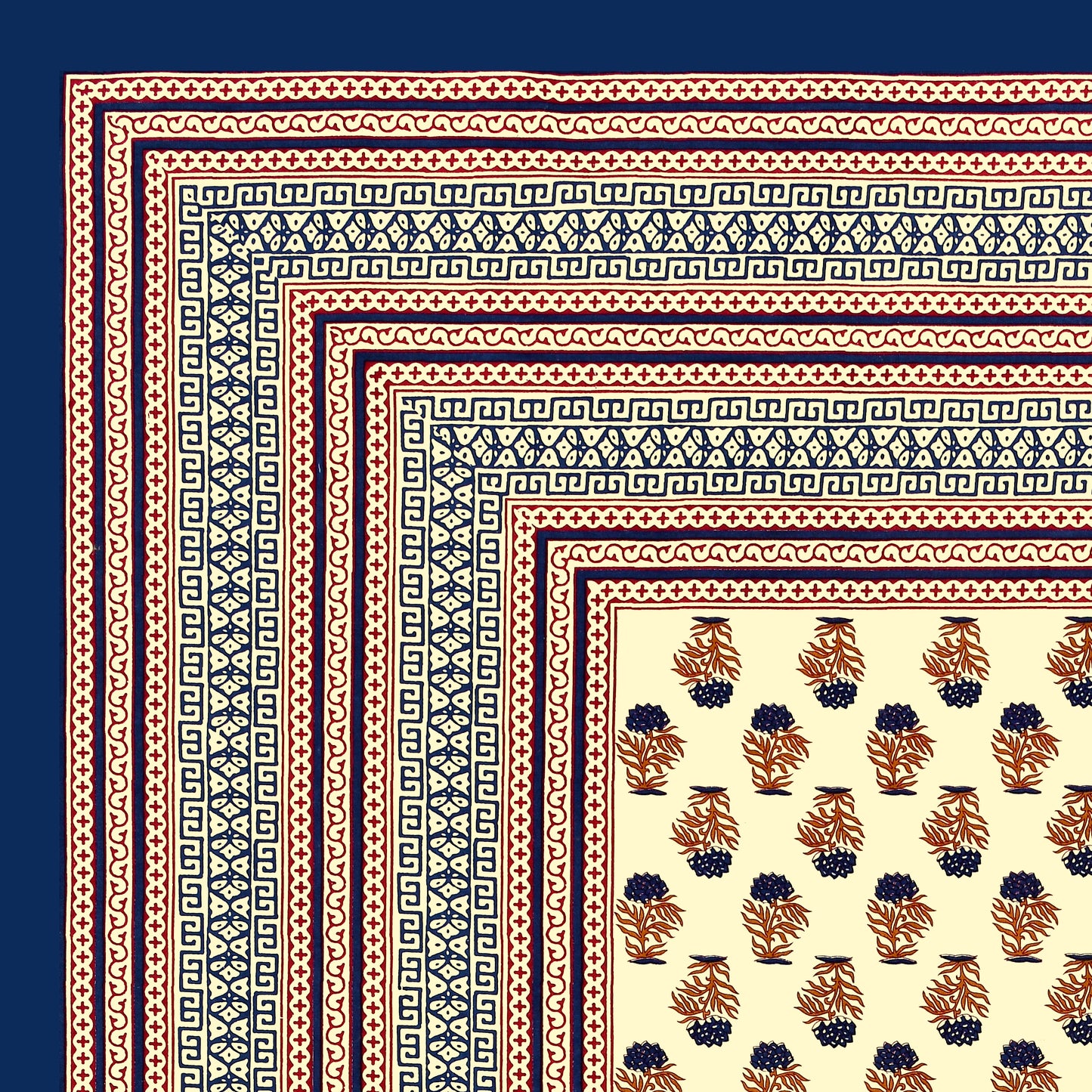 Buti Print 100% Cotton King Size Bedsheet with 2 Pillow Cover Set