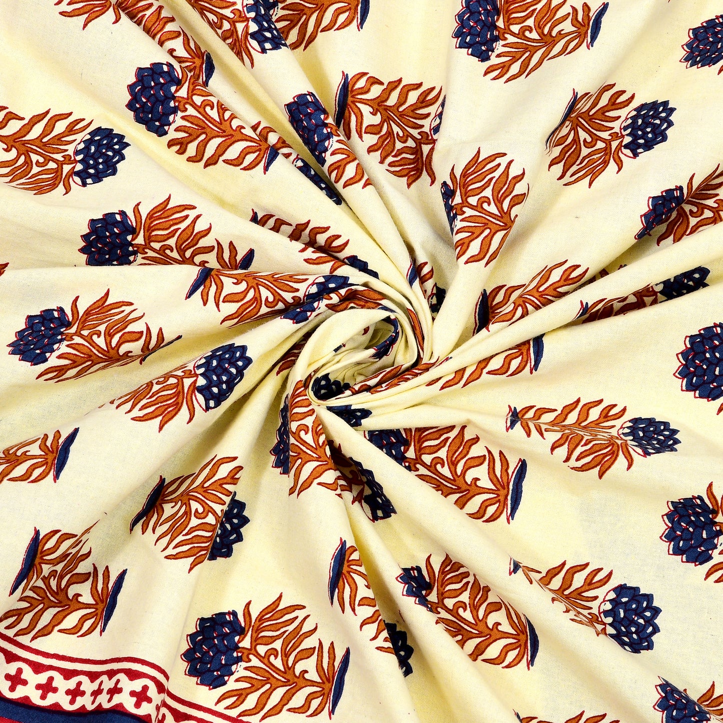 Buti Print 100% Cotton King Size Bedsheet with 2 Pillow Cover Set