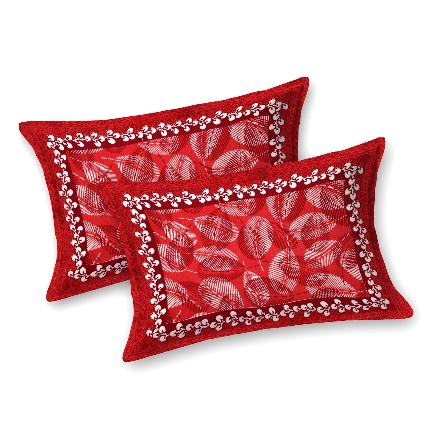 Royal Leaf Bedsheet 100% Cotton Queen Size Bedsheet With 2 Pillow Cover Set