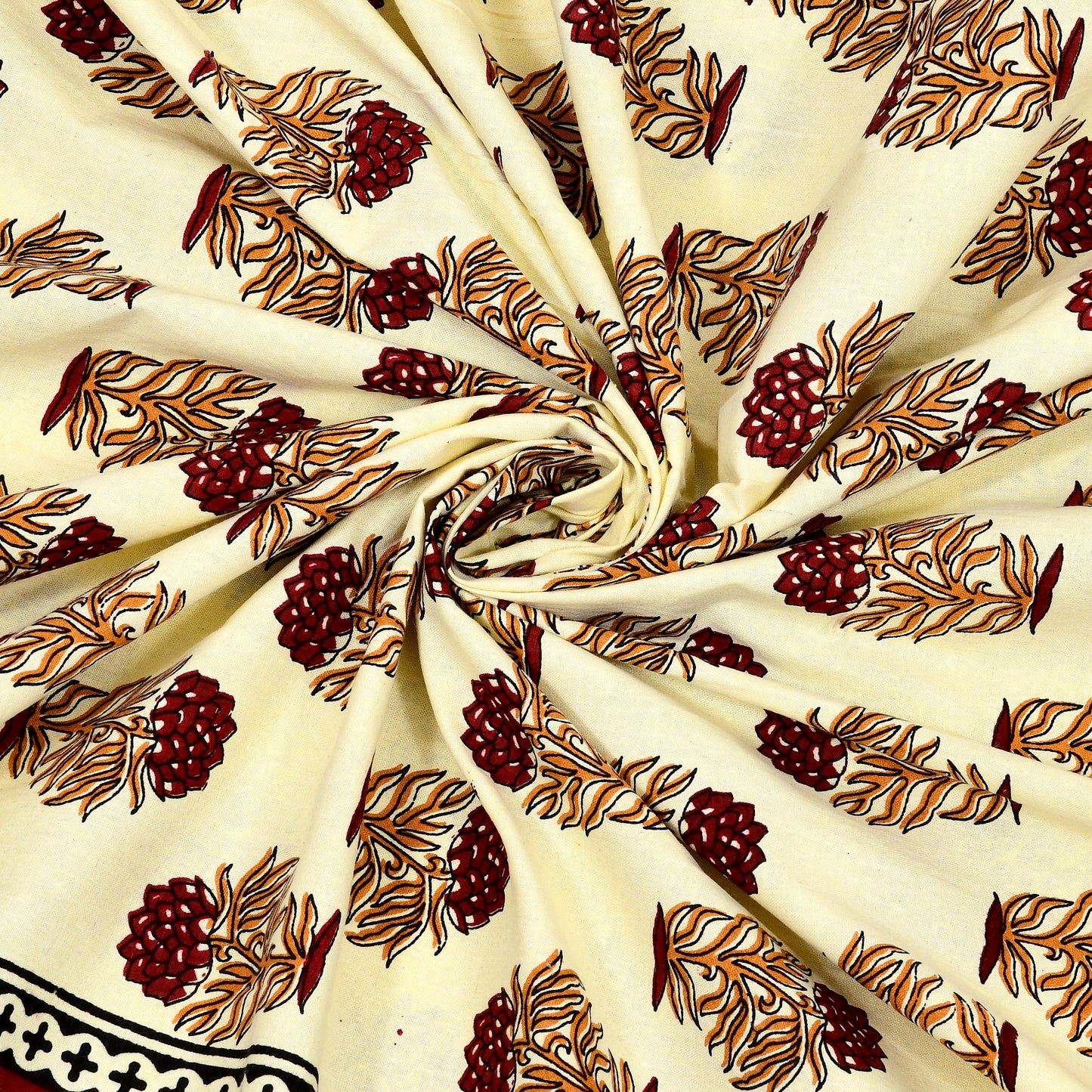 Buti Print 100% Cotton King Size Bedsheet with 2 Pillow Cover Set