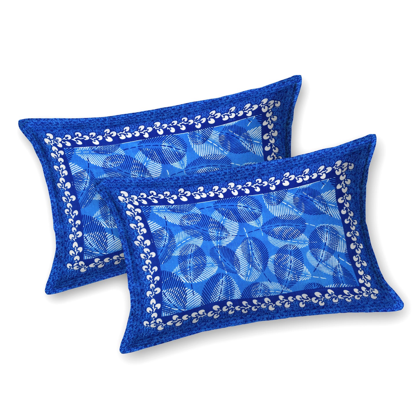 Royal Leaf Bedsheet 100% Cotton Queen Size Bedsheet With 2 Pillow Cover Set