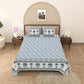 100% Cotton King Size Bedsheet with 2 Pillow Cover Set