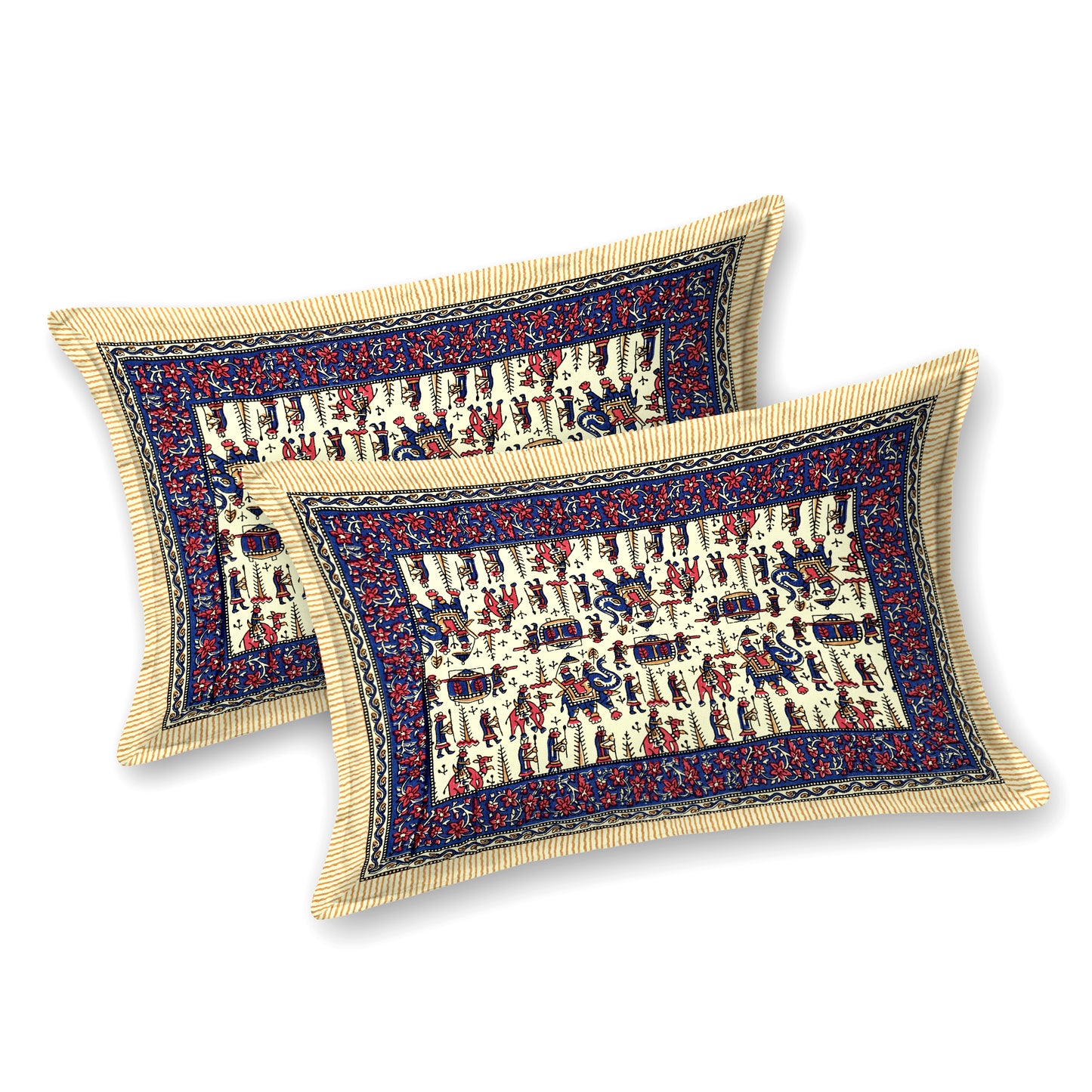 New Adimanav Print 100% Cotton King Size Bedsheet with 2 Pillow Cover Set