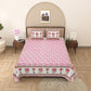 100% Cotton King Size Bedsheet with 2 Pillow Cover Set