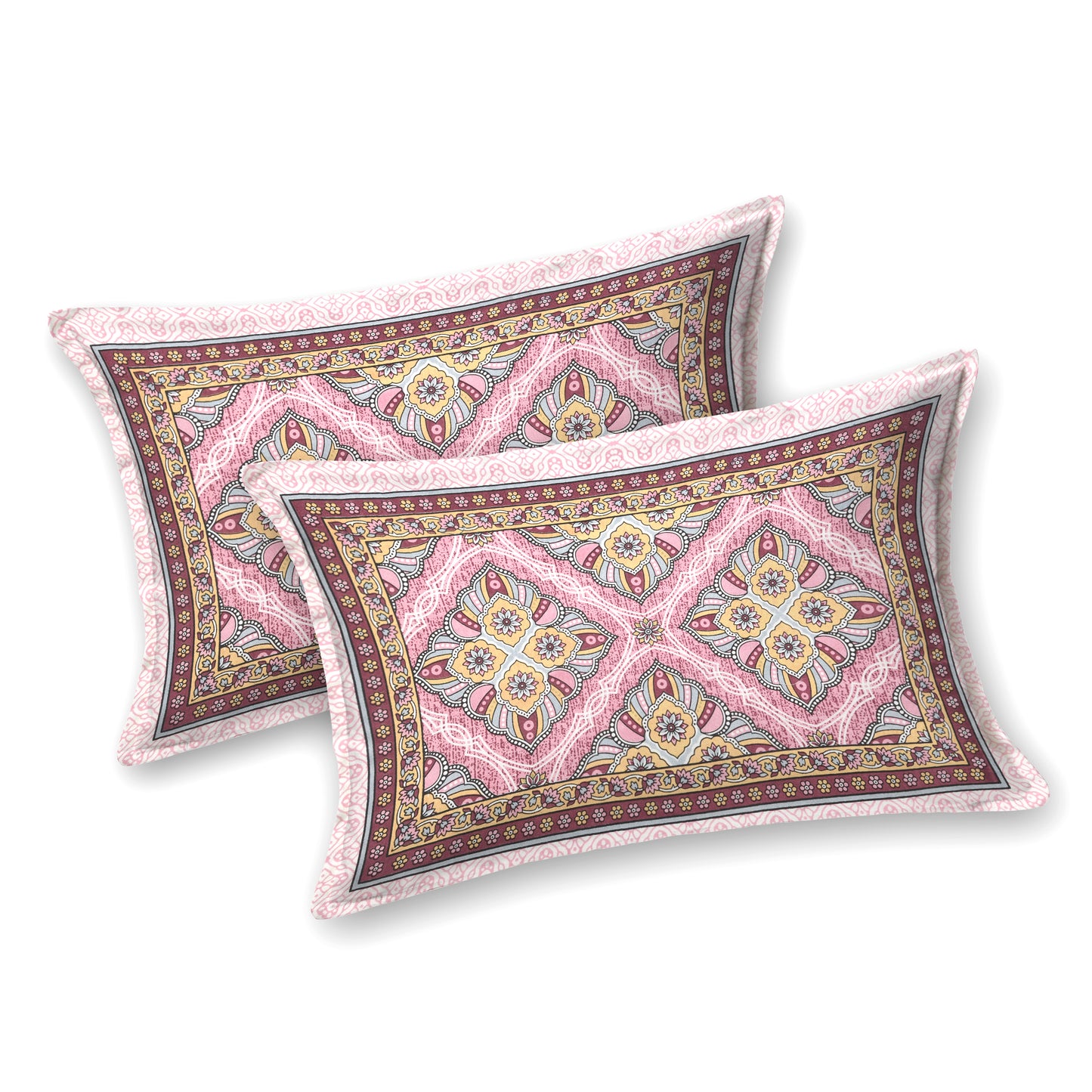 100% Cotton King Size Bedsheet with 2 Pillow Cover Set