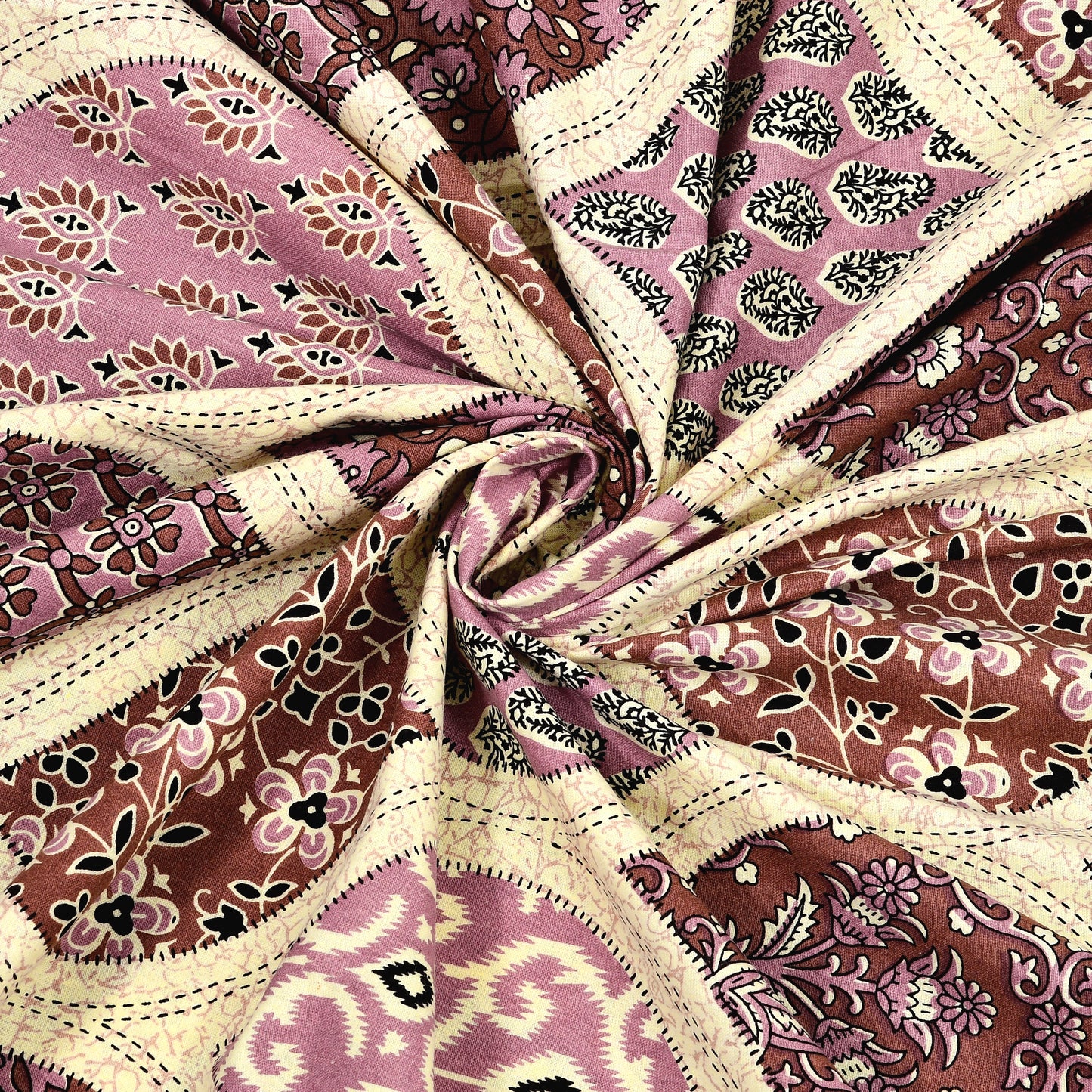 New Ajrak Print 100% Cotton King Size Bedsheet with 2 Pillow Cover Set