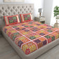 Ajrak Print Bedsheet 100% Cotton Queen Size Bedsheet With 2 Pillow Cover Set