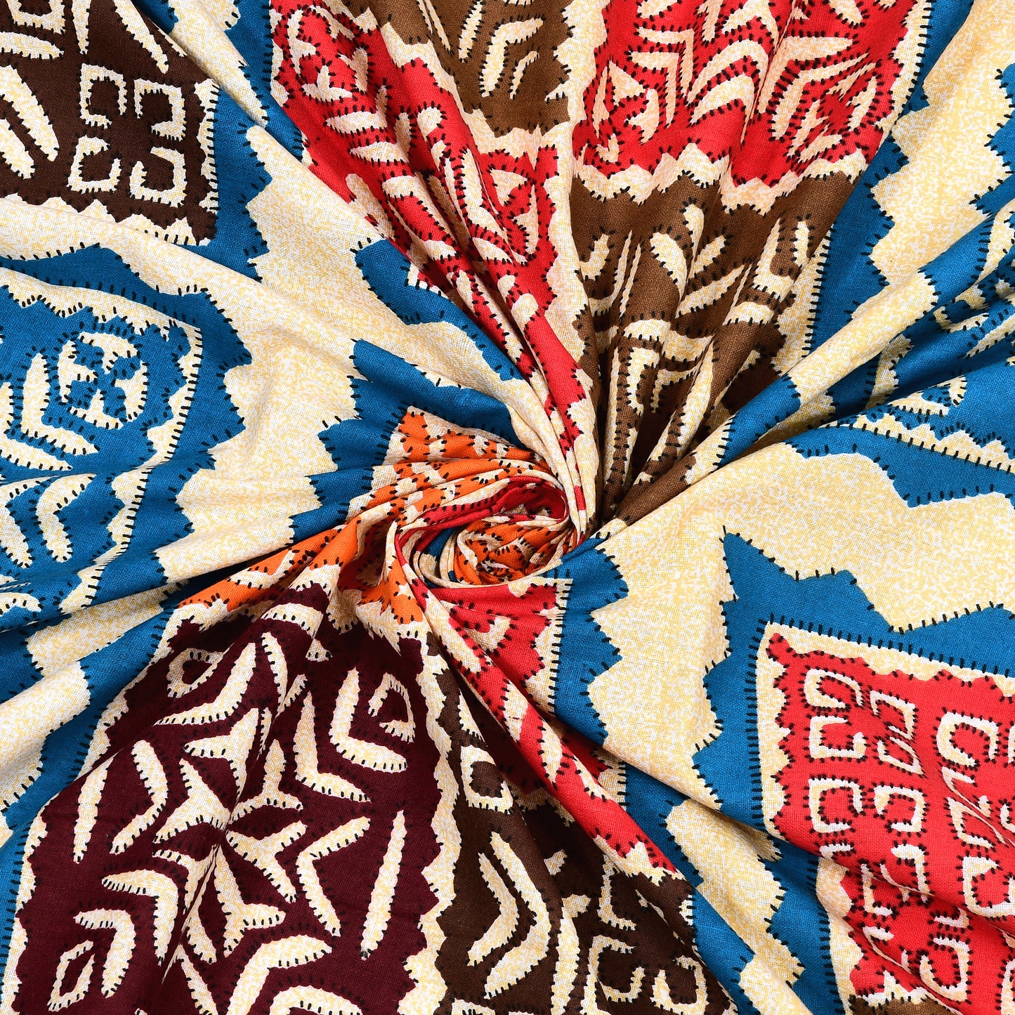 Ajrak Print Bedsheet 100% Cotton Queen Size Bedsheet With 2 Pillow Cover Set