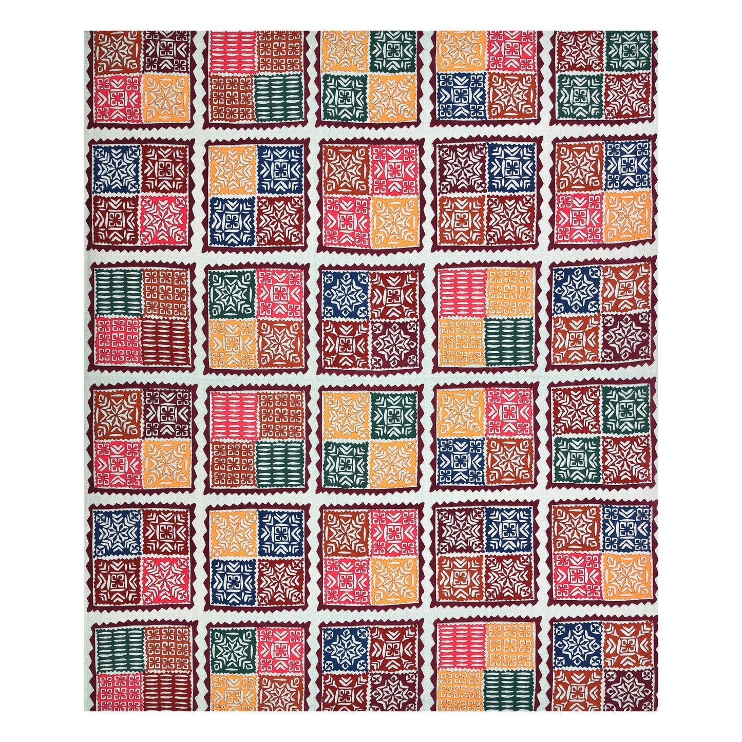 Ajrak Print Bedsheet 100% Cotton Queen Size Bedsheet With 2 Pillow Cover Set