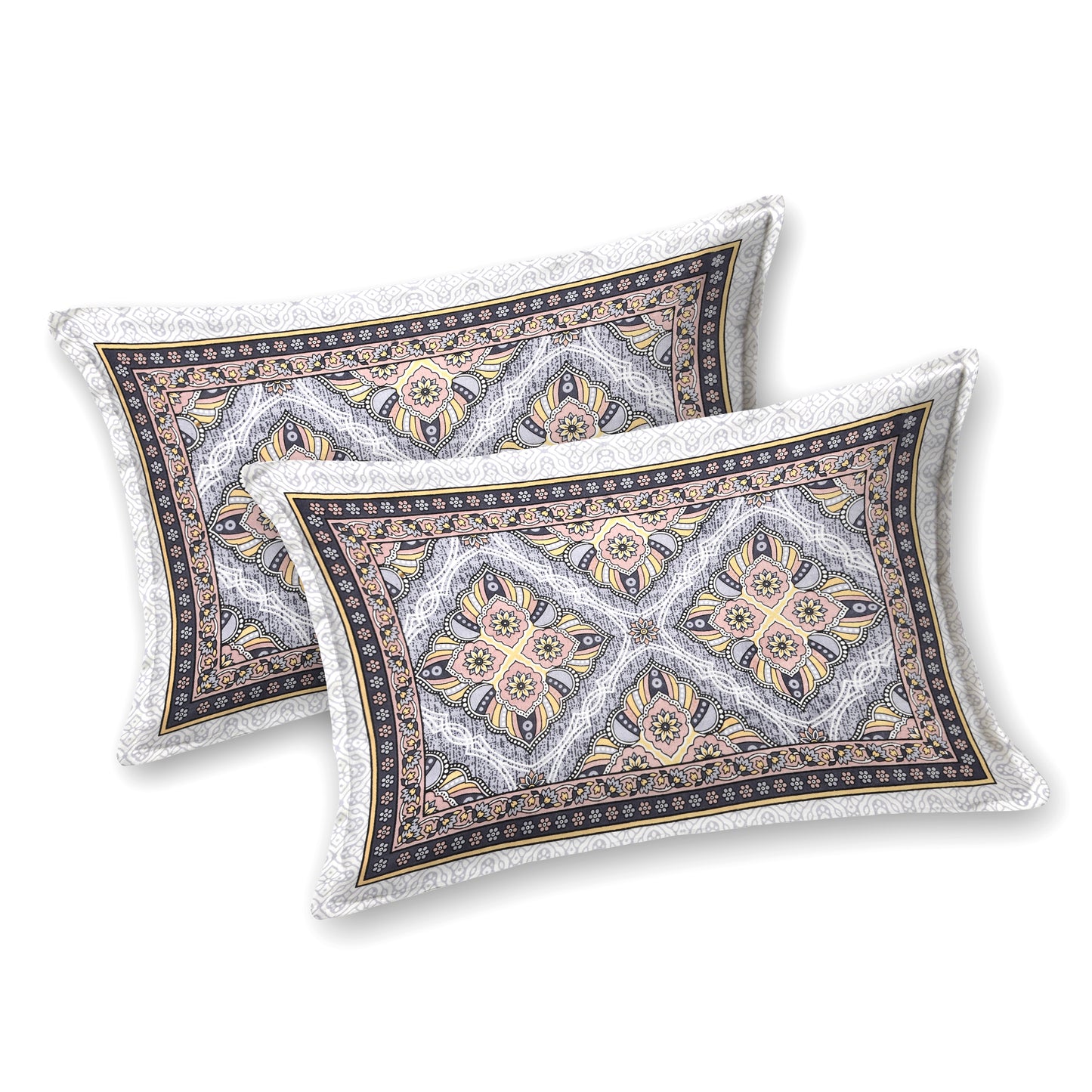 100% Cotton King Size Bedsheet with 2 Pillow Cover Set