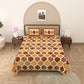 New Ajrak Print 100% Cotton King Size Bedsheet with 2 Pillow Cover Set