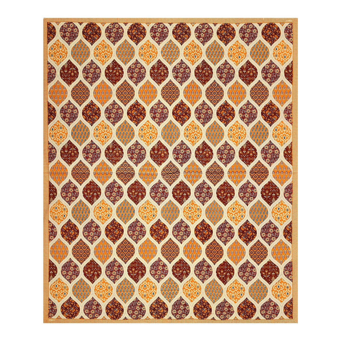 New Ajrak Print 100% Cotton King Size Bedsheet with 2 Pillow Cover Set