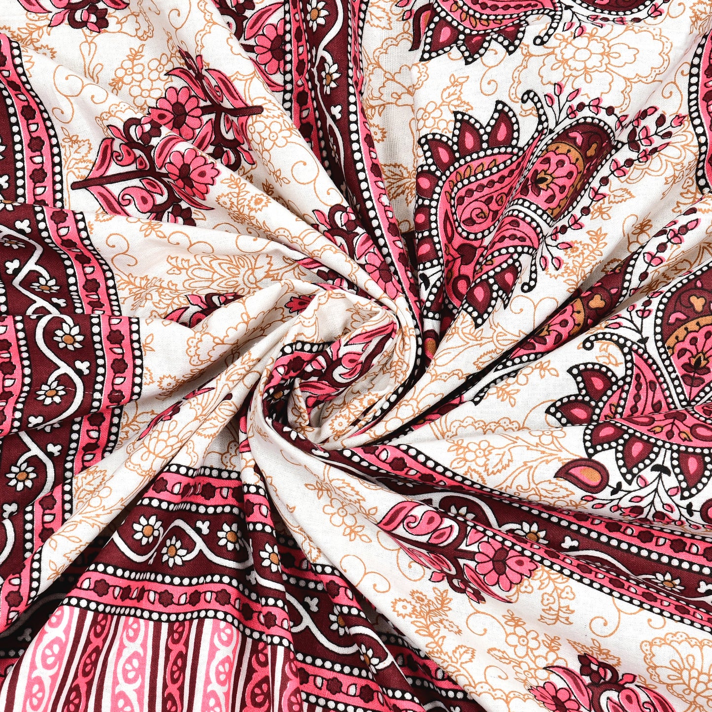 Handloom Buta Bedsheet 100% Cotton Queen Size Bedsheet With 2 Pillow Cover Set