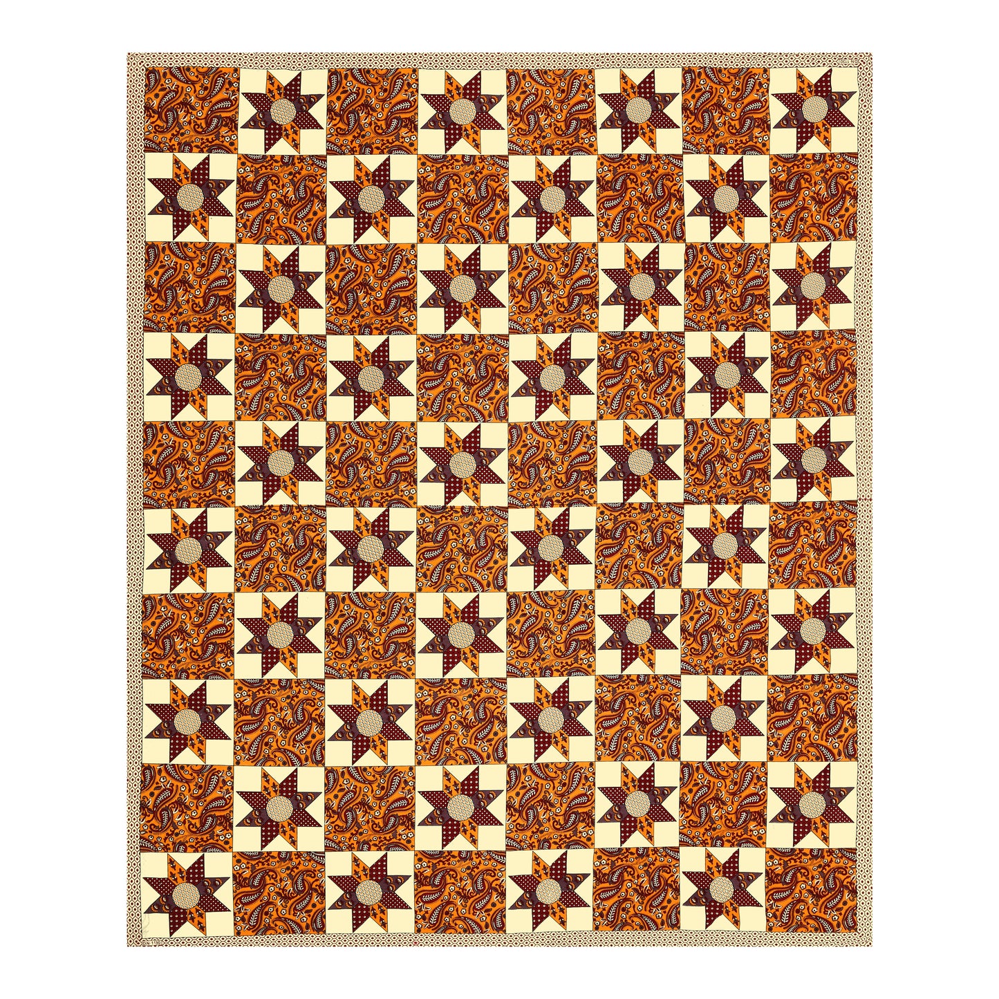 New Ajrak  Print 100% Cotton King Size Bedsheet with 2 Pillow Cover Set