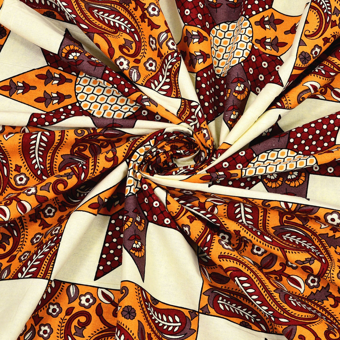 New Ajrak  Print 100% Cotton King Size Bedsheet with 2 Pillow Cover Set