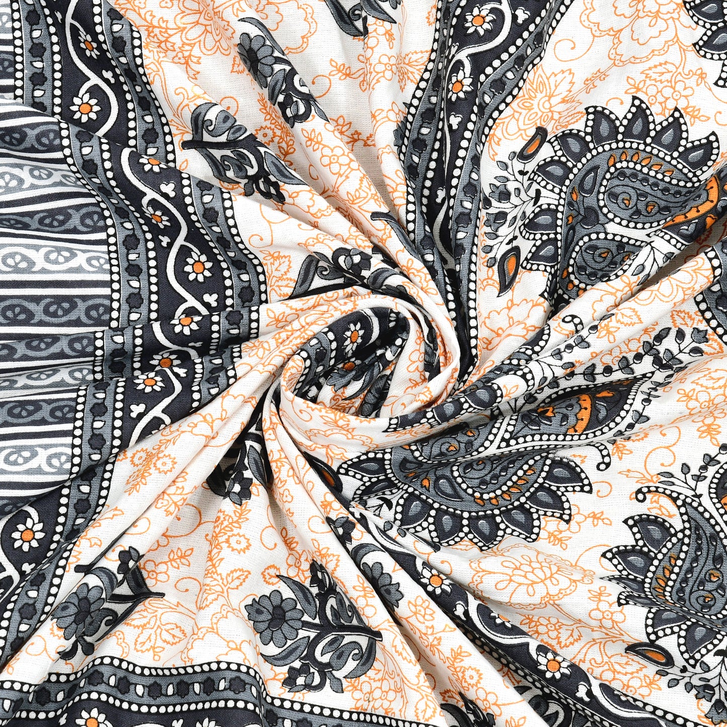 Handloom Buta Bedsheet 100% Cotton Queen Size Bedsheet With 2 Pillow Cover Set