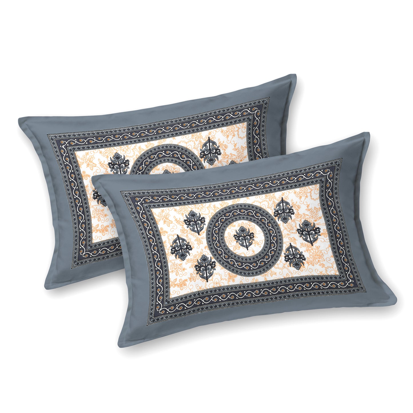 Handloom Buta Bedsheet 100% Cotton Queen Size Bedsheet With 2 Pillow Cover Set