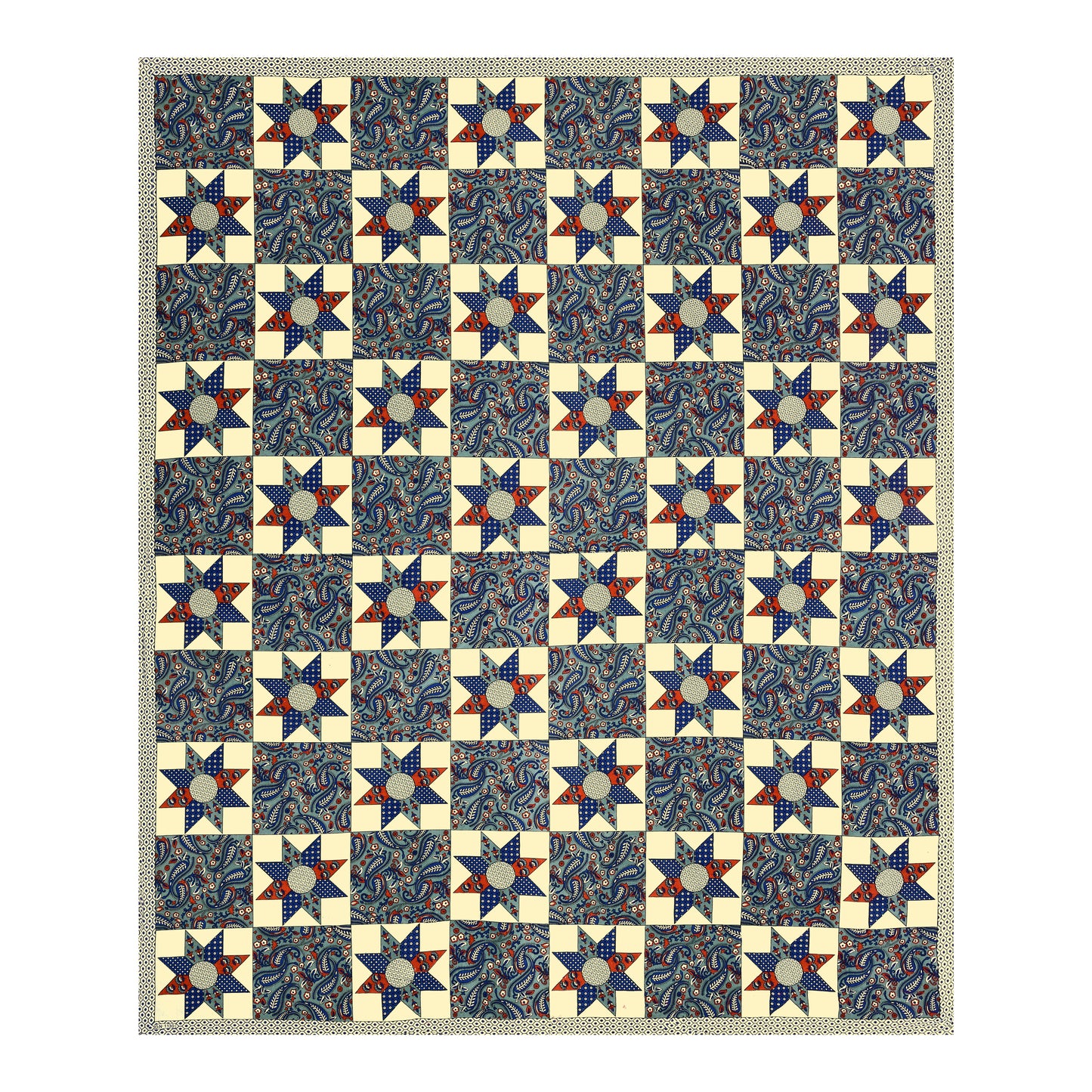 New Ajrak  Print 100% Cotton King Size Bedsheet with 2 Pillow Cover Set