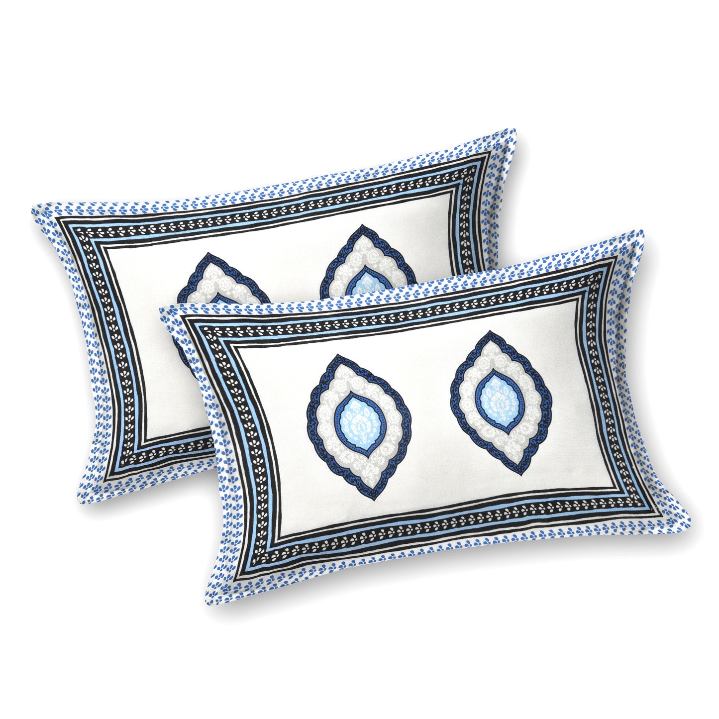 100% Cotton King Size Bedsheet with 2 Pillow Cover Set