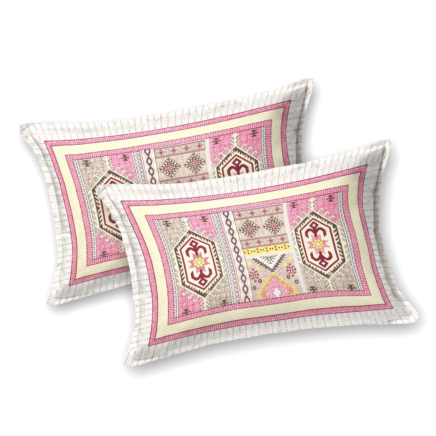 100% Cotton King Size Bedsheet with 2 Pillow Cover Set