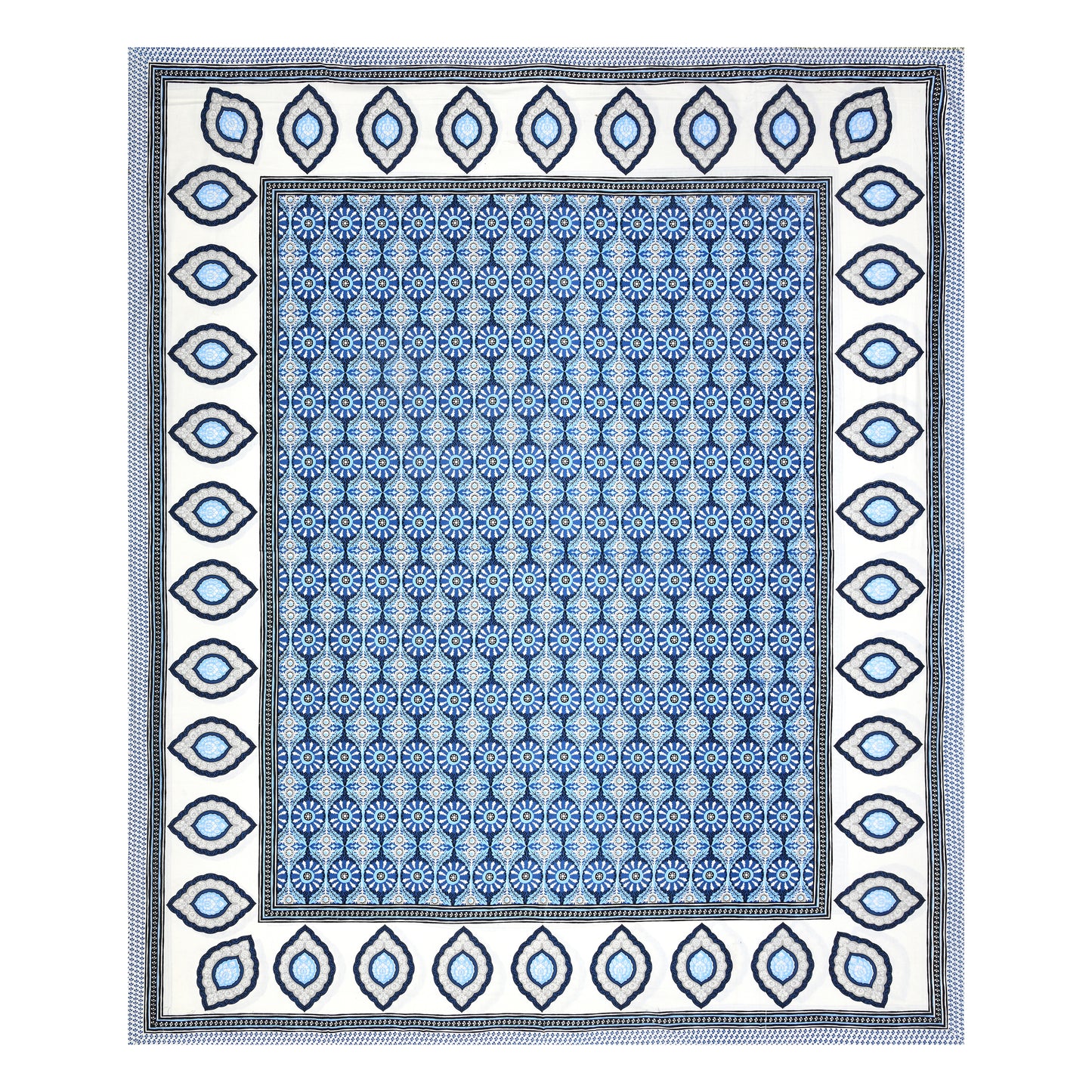 100% Cotton King Size Bedsheet with 2 Pillow Cover Set